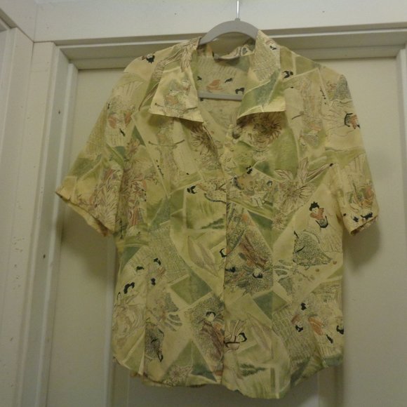 TESS Tops - VINTAGE PRETTY ASIAN ROYALTY BLOUSE LG
